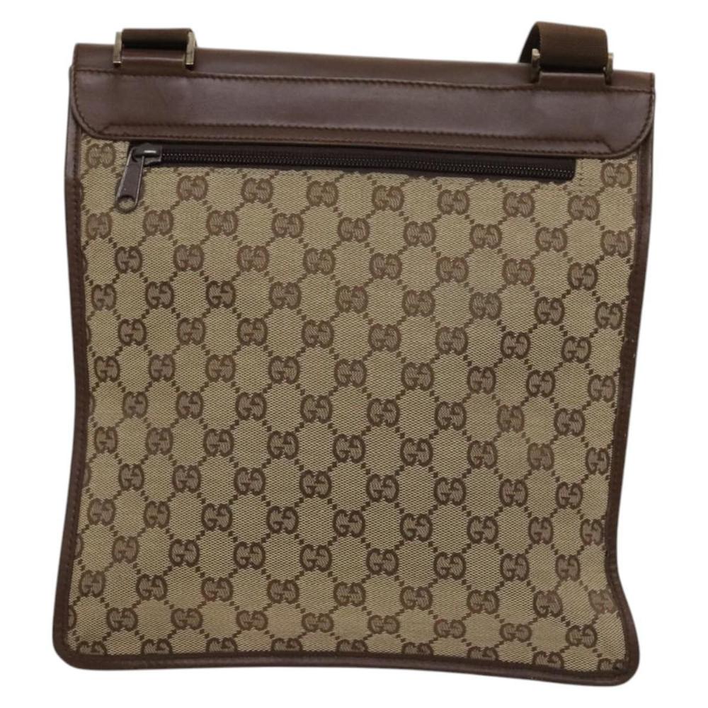 GUCCI GG Canvas Shoulder Bag Brown Silver 019 0489 Auth ki5690 - Picture 2 of 16